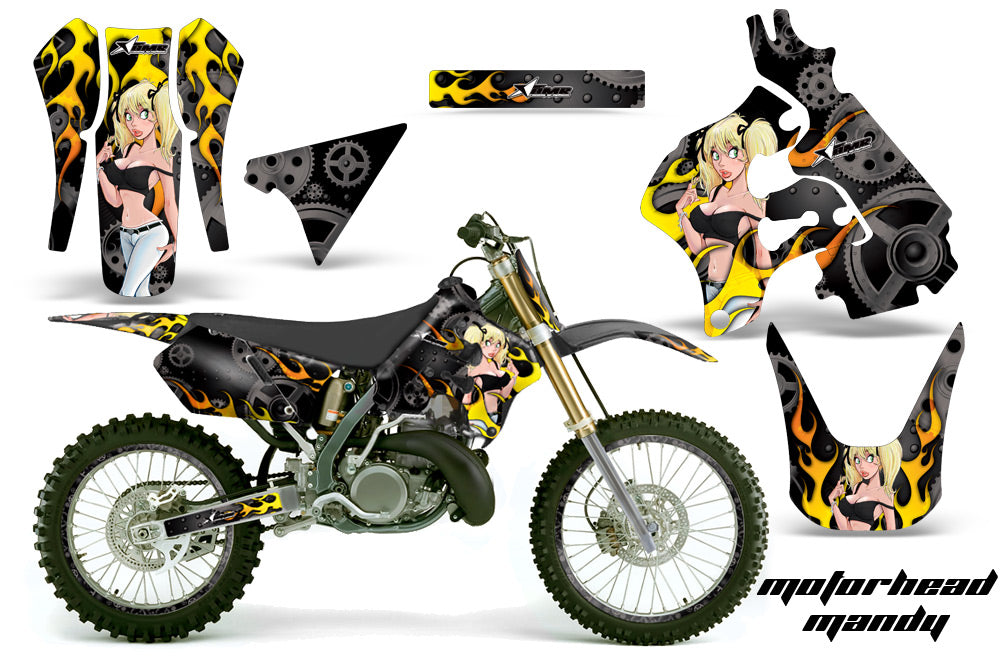 Graphics Kit Decal Sticker Wrap + # Plates For Suzuki RM125 1996-1998 MOTO MANDY BLACK-atv motorcycle utv parts accessories gear helmets jackets gloves pantsAll Terrain Depot