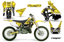 Dirt Bike Graphics Kit Decal Sticker Wrap For Suzuki RM125 1996-1998 REAPER YELLOW-atv motorcycle utv parts accessories gear helmets jackets gloves pantsAll Terrain Depot