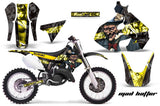 Dirt Bike Graphics Kit Decal Sticker Wrap For Suzuki RM125 1999-2000 HATTER BLACK YELLOW