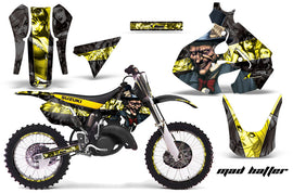 Graphics Kit Decal Sticker Wrap + # Plates For Suzuki RM125 1999-2000 HATTER YELLOW BLACK-atv motorcycle utv parts accessories gear helmets jackets gloves pantsAll Terrain Depot