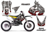 Dirt Bike Graphics Kit Decal Sticker Wrap For Suzuki RM125 1999-2000 BONES SILVER