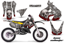 Graphics Kit Decal Sticker Wrap + # Plates For Suzuki RM125 1999-2000 BONES SILIVER-atv motorcycle utv parts accessories gear helmets jackets gloves pantsAll Terrain Depot