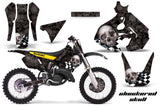 Graphics Kit Decal Sticker Wrap + # Plates For Suzuki RM125 1999-2000 CHECKERED SILVER