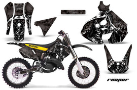 Graphics Kit Decal Sticker Wrap + # Plates For Suzuki RM125 1999-2000 REAPER BLACK-atv motorcycle utv parts accessories gear helmets jackets gloves pantsAll Terrain Depot