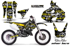 Dirt Bike Graphics Kit Decal Sticker Wrap For Suzuki RM125 1999-2000 SSSH YELLOW BLACK-atv motorcycle utv parts accessories gear helmets jackets gloves pantsAll Terrain Depot