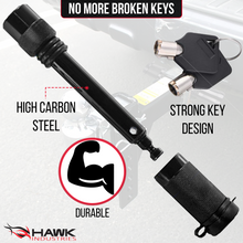 Load image into Gallery viewer, Hawk Motosport 5/8" Hitch Pin Lock Barbell-Style Anti-Rattle Universal Receiver Locking Black