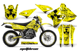 Graphics Kit Decal Sticker Wrap + # Plates For Suzuki DRZ400S 2000-2018 MELTDOWN BLACK YELLOW-atv motorcycle utv parts accessories gear helmets jackets gloves pantsAll Terrain Depot