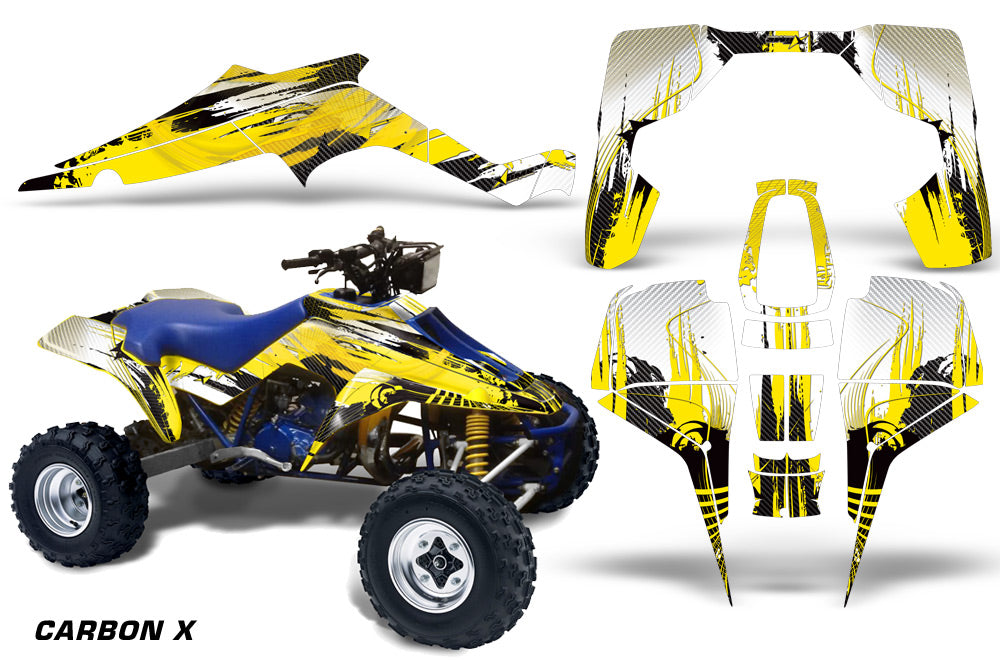 ATV Graphic Kit Quad Decal Wrap For Suzuki Quadracer LT500R 1987-1990 CARBONX YELLOW-atv motorcycle utv parts accessories gear helmets jackets gloves pantsAll Terrain Depot