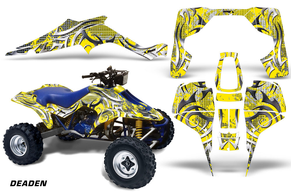 ATV Graphic Kit Quad Decal Wrap For Suzuki Quadracer LT500R 1987-1990 DEADEN YELLOW-atv motorcycle utv parts accessories gear helmets jackets gloves pantsAll Terrain Depot