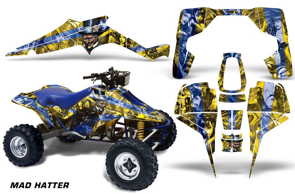 ATV Graphic Kit Quad Decal Wrap For Suzuki Quadracer LT500R 1987-1990 HATTER BLUE YELLOW-atv motorcycle utv parts accessories gear helmets jackets gloves pantsAll Terrain Depot