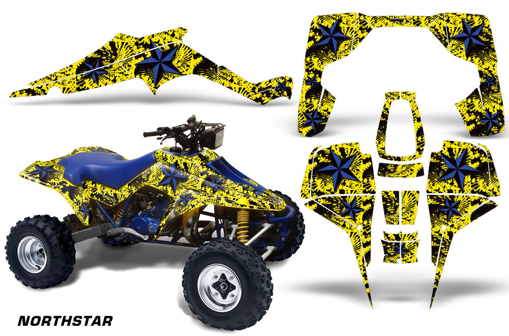 ATV Graphic Kit Quad Decal Wrap For Suzuki Quadracer LT500R 1987-1990 NORTHSTAR BLUE YELLOW-atv motorcycle utv parts accessories gear helmets jackets gloves pantsAll Terrain Depot