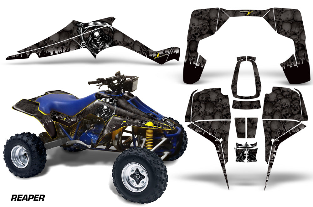 ATV Graphic Kit Quad Decal Wrap For Suzuki Quadracer LT500R 1987-1990 REAPER BLACK-atv motorcycle utv parts accessories gear helmets jackets gloves pantsAll Terrain Depot