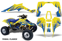 Load image into Gallery viewer, ATV Graphic Kit Quad Decal Wrap For Suzuki Quadracer LT500R 1987-1990 TRIBAL BLUE YELLOW-atv motorcycle utv parts accessories gear helmets jackets gloves pantsAll Terrain Depot