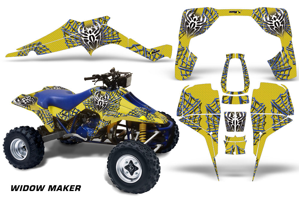 ATV Graphic Kit Quad Decal Wrap For Suzuki Quadracer LT500R 1987-1990 WIDOW BLUE YELLOW-atv motorcycle utv parts accessories gear helmets jackets gloves pantsAll Terrain Depot