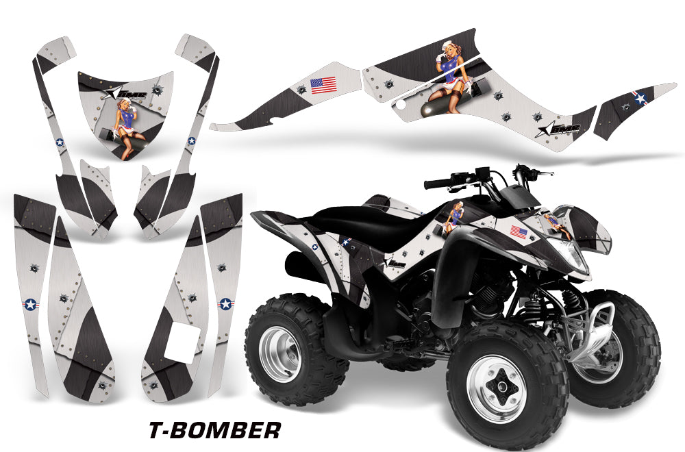 ATV Graphics Kit Decal Quad Wrap For Suzuki LTZ250 LTZ 250 2004-2009 TBOMBER BLACK-atv motorcycle utv parts accessories gear helmets jackets gloves pantsAll Terrain Depot