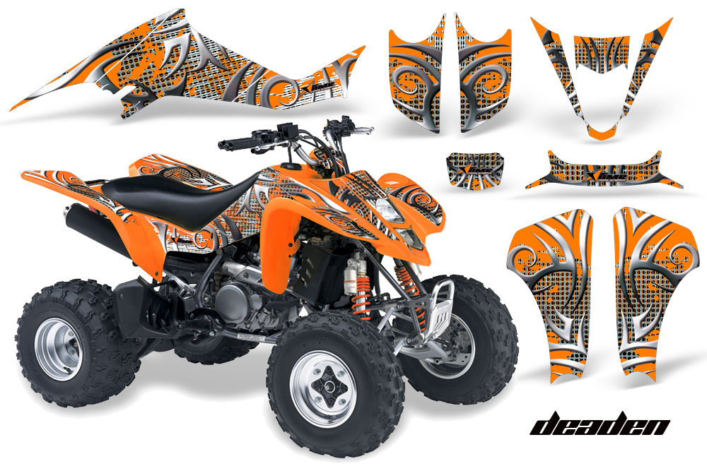 ATV Graphics Kit Decal Sticker Wrap For Kawasaki KFX400 2003-2008 DEADEN ORANGE-atv motorcycle utv parts accessories gear helmets jackets gloves pantsAll Terrain Depot