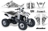 ATV Graphics Kit Decal Sticker Wrap For Kawasaki KFX400 2003-2008 DEADEN WHITE