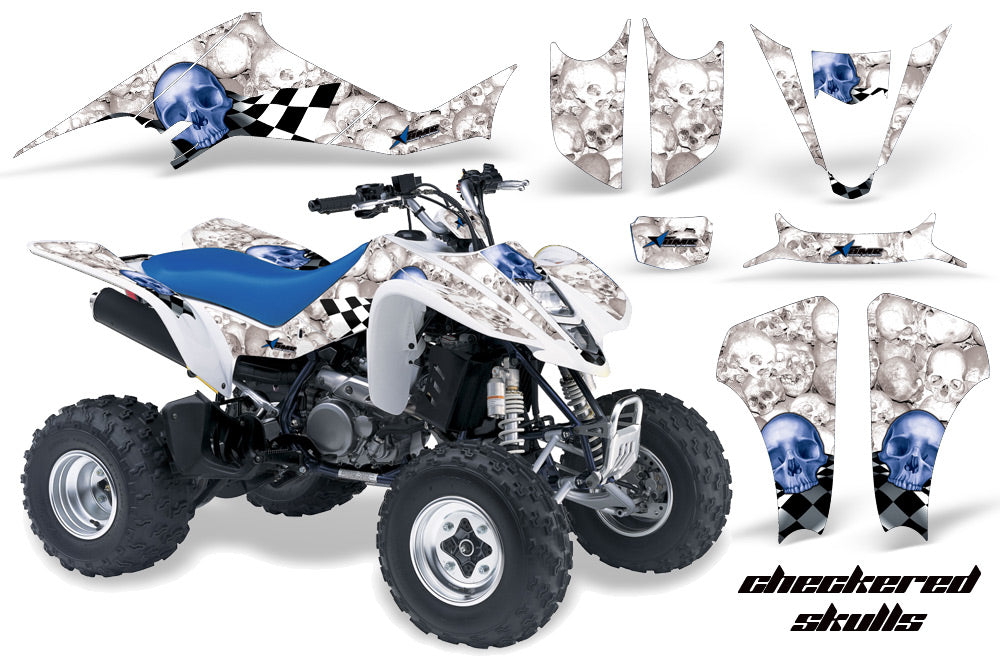 ATV Graphics Kit Decal Sticker Wrap For Suzuki LTZ400 2003-2008 CHECKERED BLUE WHITE-atv motorcycle utv parts accessories gear helmets jackets gloves pantsAll Terrain Depot