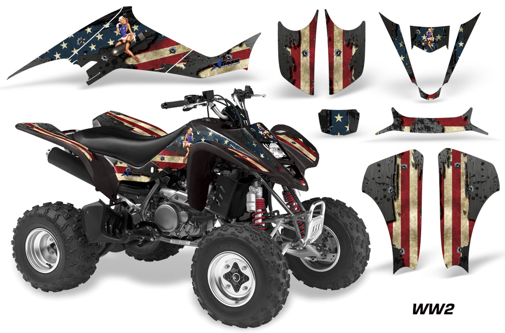 ATV Graphics Kit Decal Sticker Wrap For Kawasaki KFX400 2003-2008 WW2-atv motorcycle utv parts accessories gear helmets jackets gloves pantsAll Terrain Depot