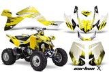 ATV Graphics Kit Quad Decal Sticker Wrap For Suzuki LTZ400 2009-2016 CARBONX YELLOW