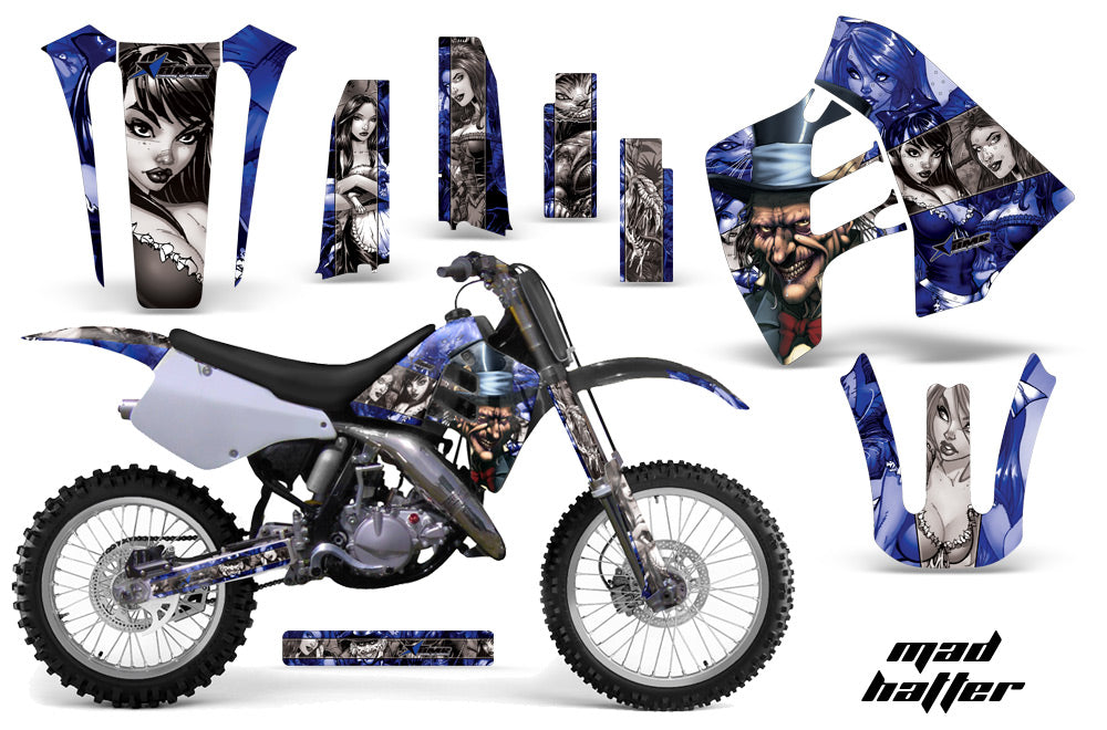 Dirt Bike Graphics Kit Decal Sticker Wrap For Suzuki RM125 RM250 1990-1992 HATTER SILVER BLACK-atv motorcycle utv parts accessories gear helmets jackets gloves pantsAll Terrain Depot