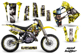 Graphics Kit Decal Sticker Wrap + # Plates For Suzuki RM125 RM250 1990-1992 HATTER SILVER YELLOW-atv motorcycle utv parts accessories gear helmets jackets gloves pantsAll Terrain Depot