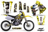 Dirt Bike Graphics Kit Decal Sticker Wrap For Suzuki RM125 RM250 1990-1992 HATTER SILVER YELLOW