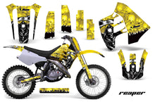 Load image into Gallery viewer, Dirt Bike Graphics Kit Decal Sticker Wrap For Suzuki RM125 RM250 1990-1992 REAPER YELLOW-atv motorcycle utv parts accessories gear helmets jackets gloves pantsAll Terrain Depot