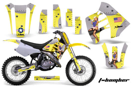 Dirt Bike Graphics Kit Decal Sticker Wrap For Suzuki RM125 RM250 1990-1992 TBOMBER YELLOW-atv motorcycle utv parts accessories gear helmets jackets gloves pantsAll Terrain Depot