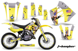 Graphics Kit Decal Sticker Wrap + # Plates For Suzuki RM125 RM250 1990-1992 TBOMBER YELLOW-atv motorcycle utv parts accessories gear helmets jackets gloves pantsAll Terrain Depot