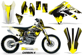 Graphics Kit Decal Sticker Wrap + # Plates For Suzuki RMX450Z 2009-2017 CARBONX YELLOW-atv motorcycle utv parts accessories gear helmets jackets gloves pantsAll Terrain Depot