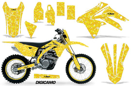 Graphics Kit Decal Sticker Wrap + # Plates For Suzuki RMX450Z 2009-2017 DIGICAMO YELLOW-atv motorcycle utv parts accessories gear helmets jackets gloves pantsAll Terrain Depot