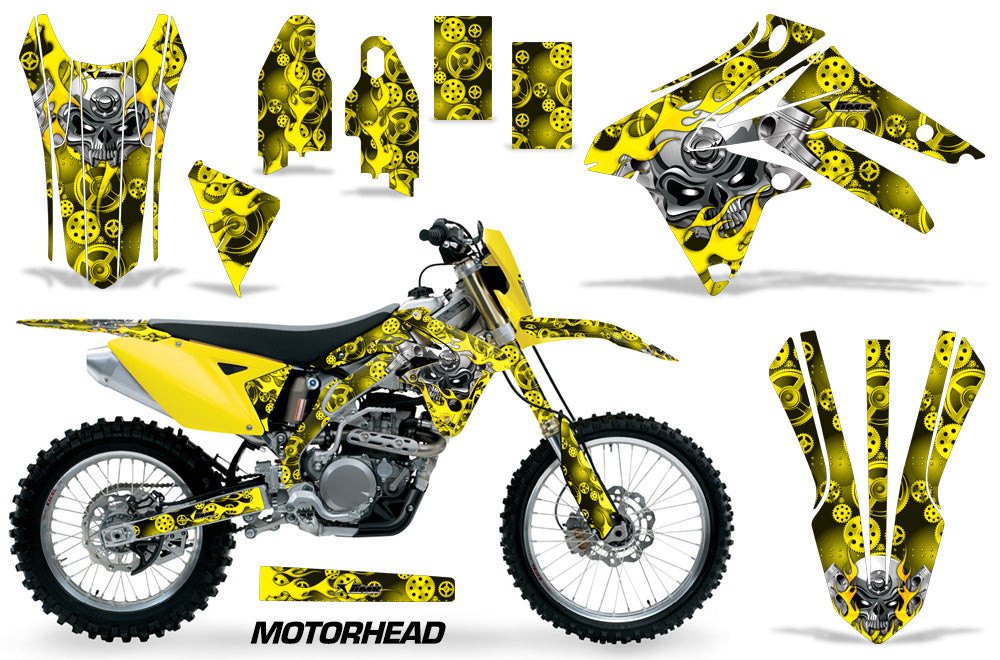 Dirt Bike Graphic Kit Decal Sticker Wrap For Suzuki RMX450Z 2009-2017 MOTORHEAD YELLOW-atv motorcycle utv parts accessories gear helmets jackets gloves pantsAll Terrain Depot