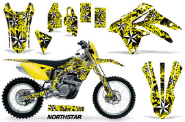 Dirt Bike Graphic Kit Decal Sticker Wrap For Suzuki RMX450Z 2009-2017 NORTHSTAR YELLOW-atv motorcycle utv parts accessories gear helmets jackets gloves pantsAll Terrain Depot