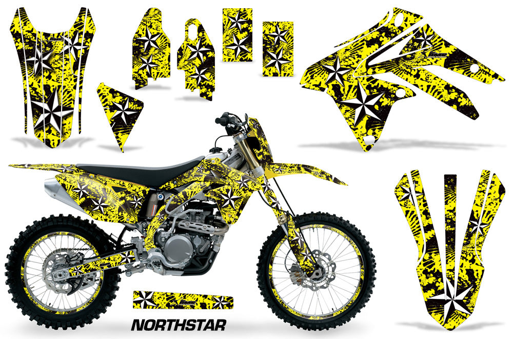 Graphics Kit Decal Sticker Wrap + # Plates For Suzuki RMX450Z 2009-2017 NORTHSTAR YELLOW-atv motorcycle utv parts accessories gear helmets jackets gloves pantsAll Terrain Depot