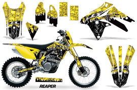 Dirt Bike Graphic Kit Decal Sticker Wrap For Suzuki RMX450Z 2009-2017 REAPER YELLOW-atv motorcycle utv parts accessories gear helmets jackets gloves pantsAll Terrain Depot