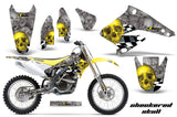 Dirt Bike Graphics Kit Decal Sticker Wrap For Suzuki RMZ250 2004-2006 CHECKERED YELLOW SILVER
