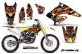Dirt Bike Graphics Kit Decal Sticker Wrap For Suzuki RMZ250 2004-2006 FIRESTORM BLACK