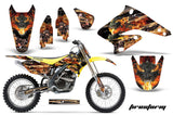 Graphics Kit Decal Sticker Wrap + # Plates For Suzuki RMZ250 2004-2006 FIRESTORM BLACK