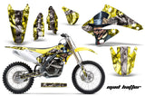Dirt Bike Graphics Kit Decal Sticker Wrap For Suzuki RMZ250 2004-2006 HATTER SILVER YELLOW