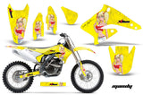 Dirt Bike Graphics Kit Decal Sticker Wrap For Suzuki RMZ250 2004-2006 MANDY RED YELLOW