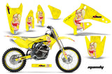 Graphics Kit Decal Sticker Wrap + # Plates For Suzuki RMZ250 2004-2006 MANDY RED YELLOW