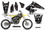 Dirt Bike Graphics Kit Decal Sticker Wrap For Suzuki RMZ250 2004-2006 REAPER BLACK