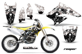 Dirt Bike Graphics Kit Decal Sticker Wrap For Suzuki RMZ250 2004-2006 REAPER WHITE-atv motorcycle utv parts accessories gear helmets jackets gloves pantsAll Terrain Depot
