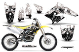 Dirt Bike Graphics Kit Decal Sticker Wrap For Suzuki RMZ250 2004-2006 REAPER WHITE