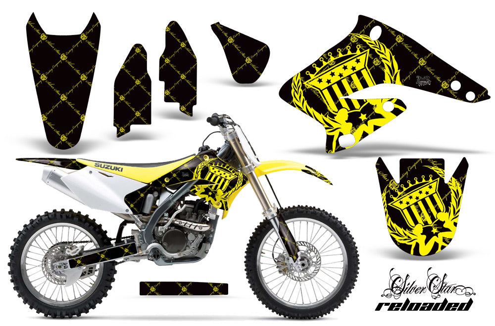 Dirt Bike Graphics Kit Decal Sticker Wrap For Suzuki RMZ250 2004-2006 RELOADED YELLOW BLACK-atv motorcycle utv parts accessories gear helmets jackets gloves pantsAll Terrain Depot