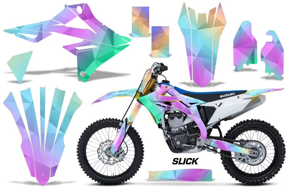 Dirt Bike Graphics Kit Decal Sticker Wrap For Suzuki RMZ450 2018+ SLICK-atv motorcycle utv parts accessories gear helmets jackets gloves pantsAll Terrain Depot