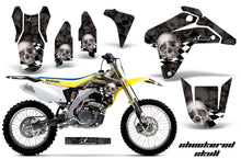 Load image into Gallery viewer, Dirt Bike Graphics Kit Decal Sticker Wrap For Suzuki RMZ450 2005-2006 CHECKERED SILVER BLACK-atv motorcycle utv parts accessories gear helmets jackets gloves pantsAll Terrain Depot