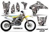 Dirt Bike Graphics Kit Decal Sticker Wrap For Suzuki RMZ450 2005-2006 CHECKERED SILVER