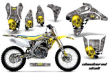 Dirt Bike Graphics Kit Decal Sticker Wrap For Suzuki RMZ450 2005-2006 CHECKERED YELLOW SILVER